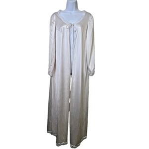 VTG 1980s Vanity Fair Boudoir Robe Peignoir Antron Nylon Size 36 M Candlelight